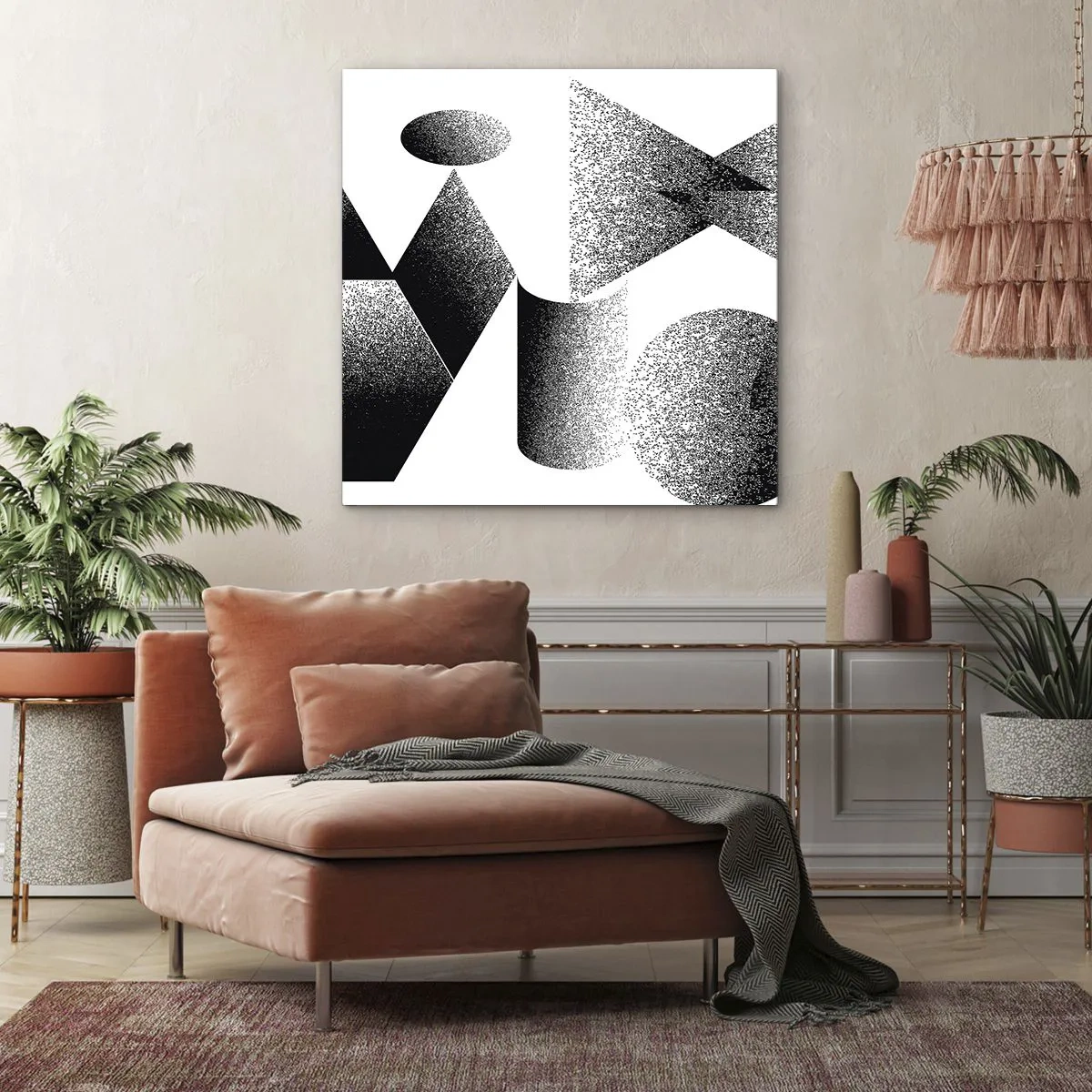 Impression sur toile - Image sur toile - Angles et ovales - 30x30 cm