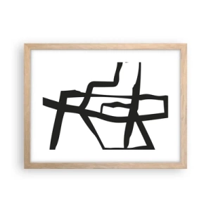 Affiche dans un chêne clair - Poster - Conception noir et blanc - 40x30 cm