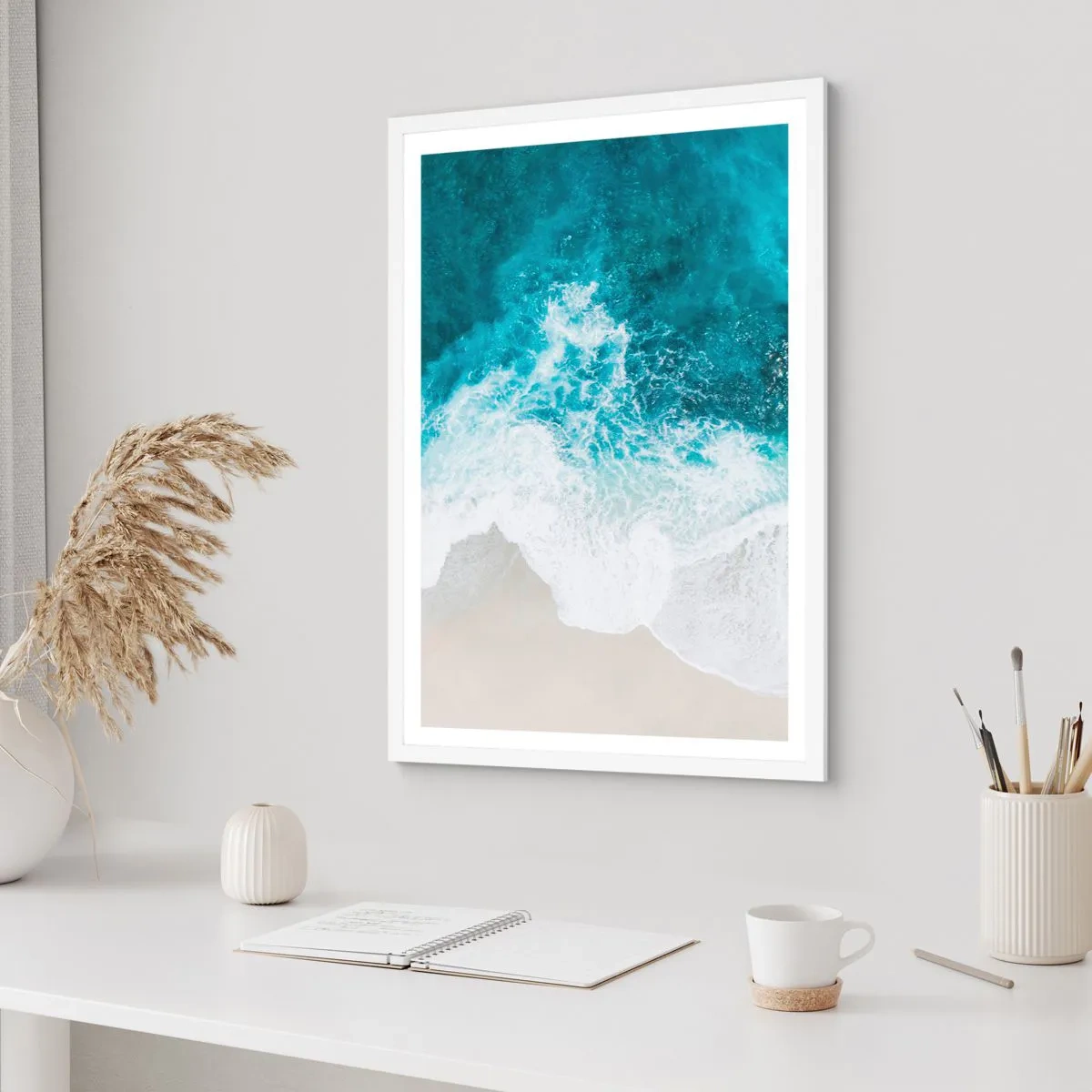 Affiche dans un cadre blanc - Poster - Caresse naturelle - 30x40 cm