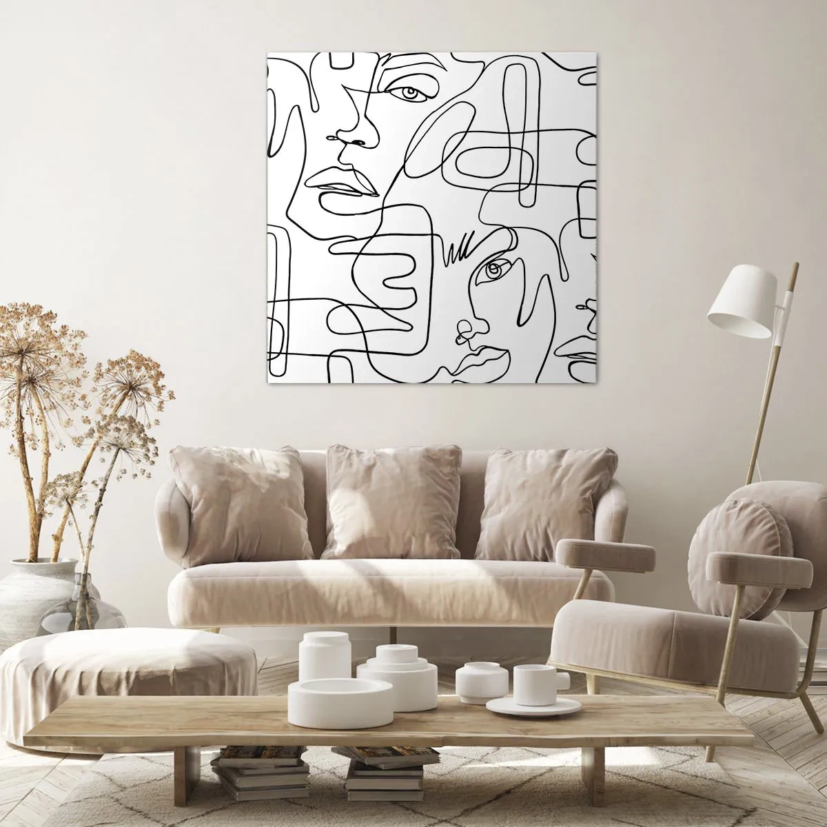 Impression sur toile - Image sur toile - Dans des émotions enchevêtrées - 60x60 cm