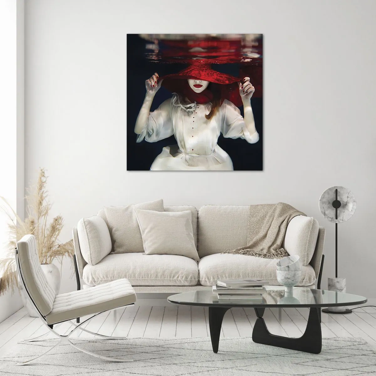 Impression sur verre - Image sur verre - Femme mystérieuse - 50x50 cm