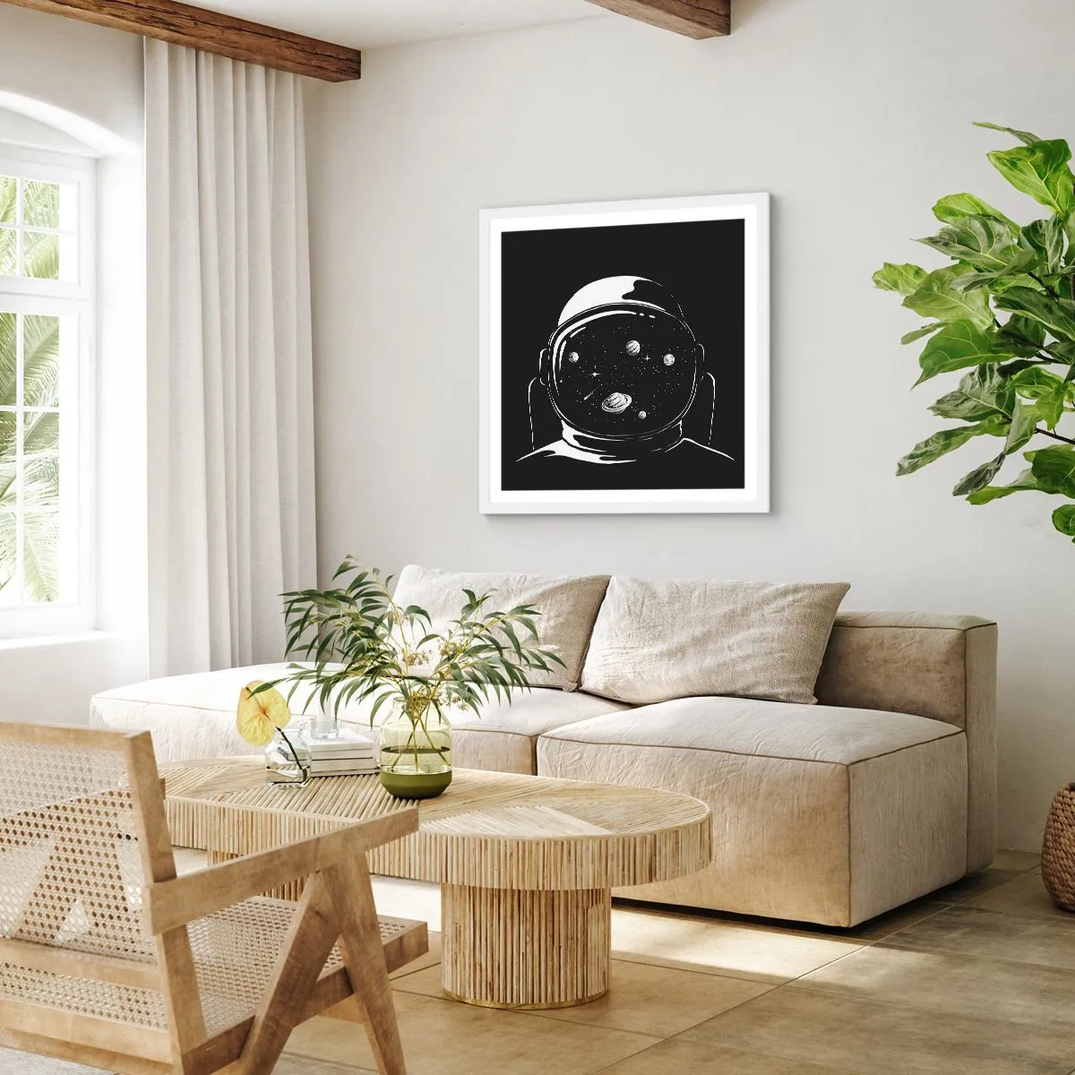 Affiche dans un cadre blanc - Poster - Sympa la vue - 30x30 cm