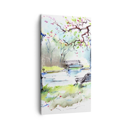 Impression sur toile - Image sur toile - Le charme du silence d'un parc - 45x80 cm