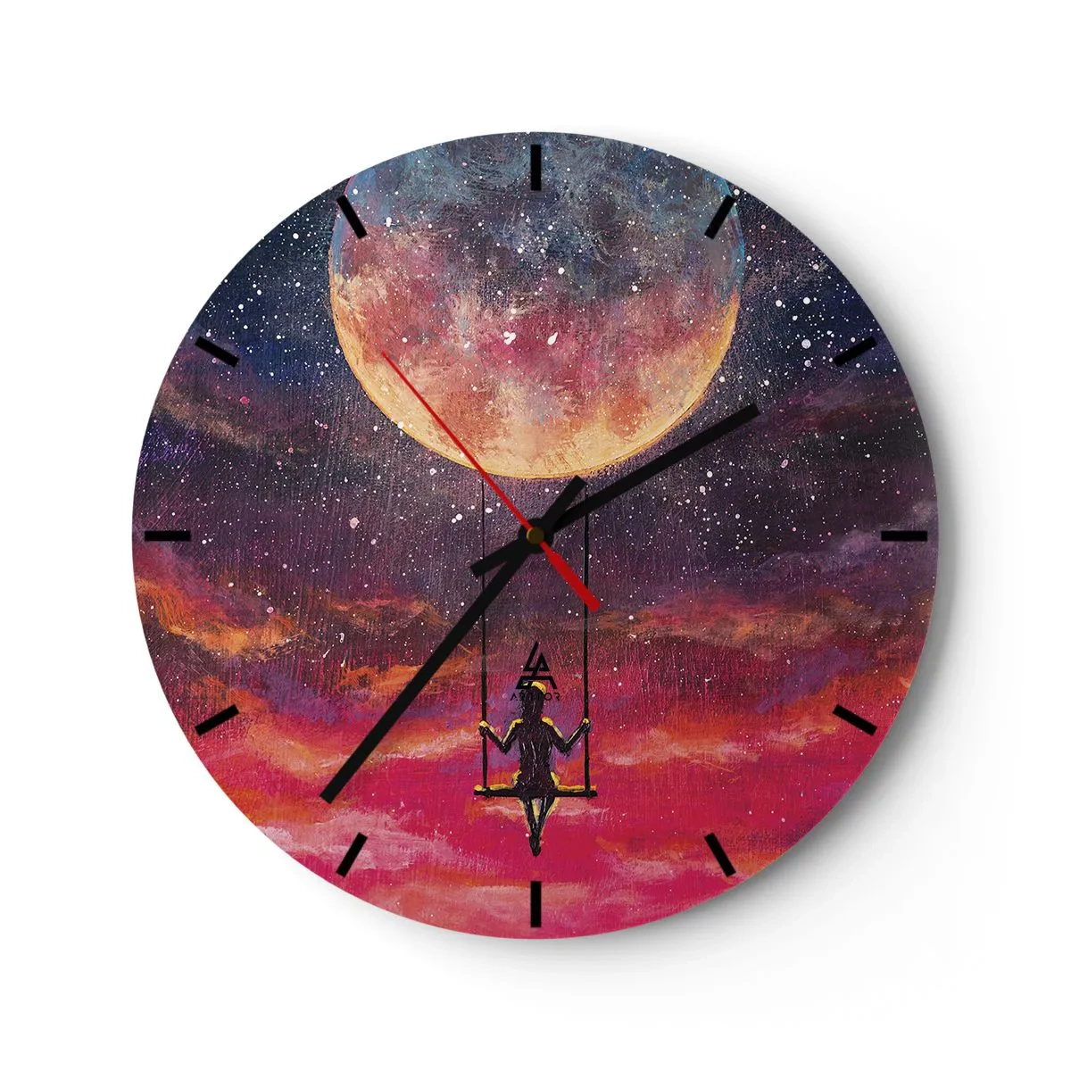 Horloge murale - Pendule murale - Se balancer dans les nuages - 30x30 cm