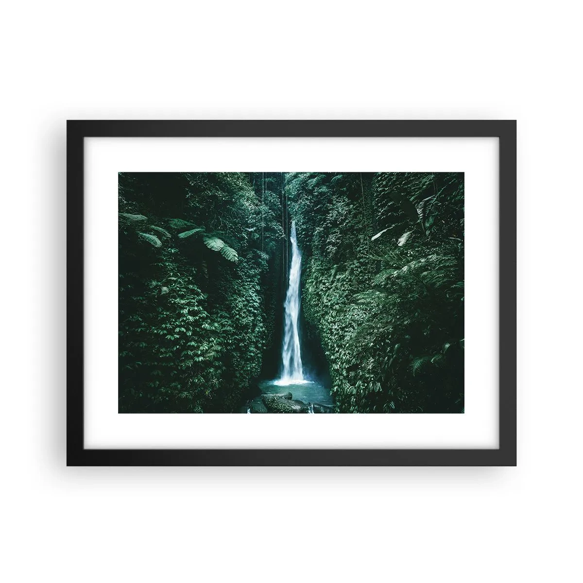 Affiche dans un cadre noir - Poster - Fontaine tropicale - 40x30 cm
