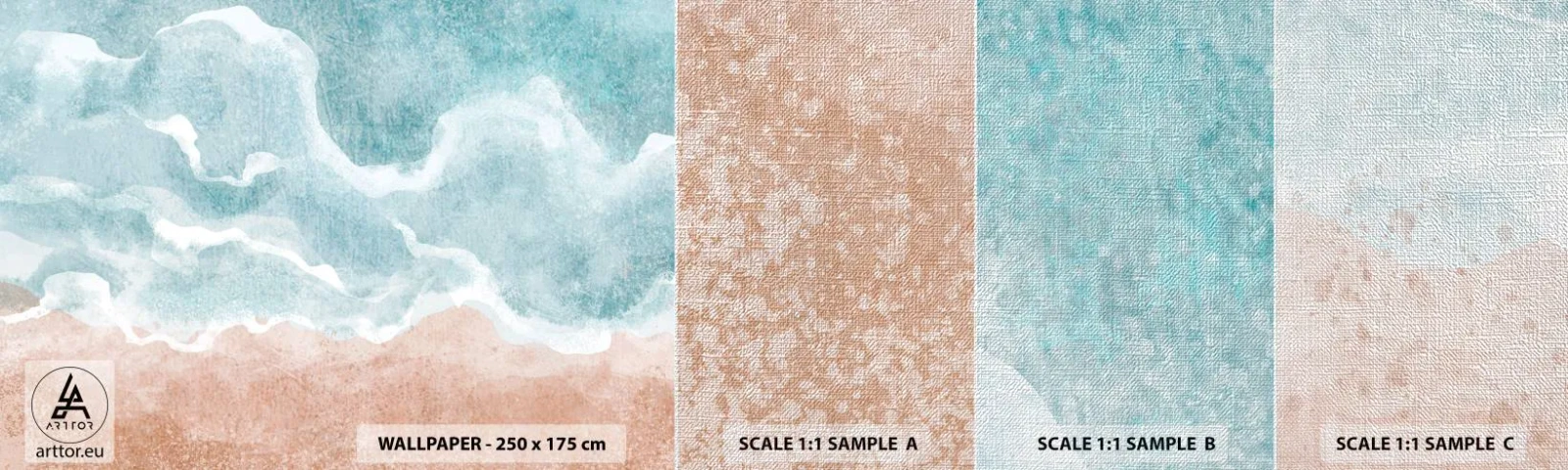 Échantillon de Papier Peint Premium Canvas - Abstraction du nuage - Plage, Paysage, Mer - 100x30 cm
