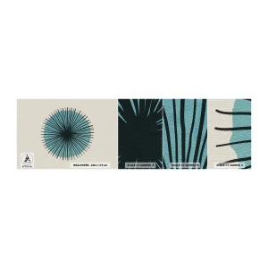 Échantillon De Papier Peint Standard Eco - Rayonnant dans l'azur - Abstraction, Morceau, Art moderne - 100x30 cm