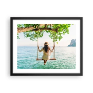 Affiche dans un cadre noir - Poster - La vie est belle - 50x40 cm