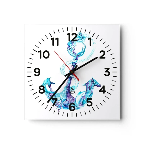 Horloge murale - Pendule murale - Le confident des secrets de la mer - 30x30 cm