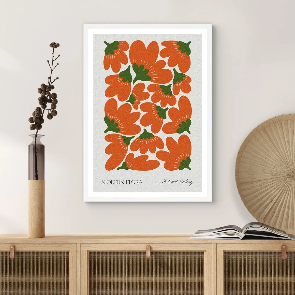 Affiche dans un cadre blanc - Poster - La vie des fleurs - 61x91 cm