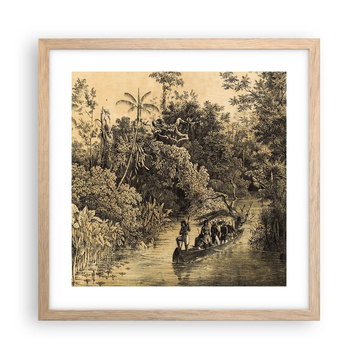 Affiche dans un chêne clair - Poster - Expédition à la source - 40x40 cm