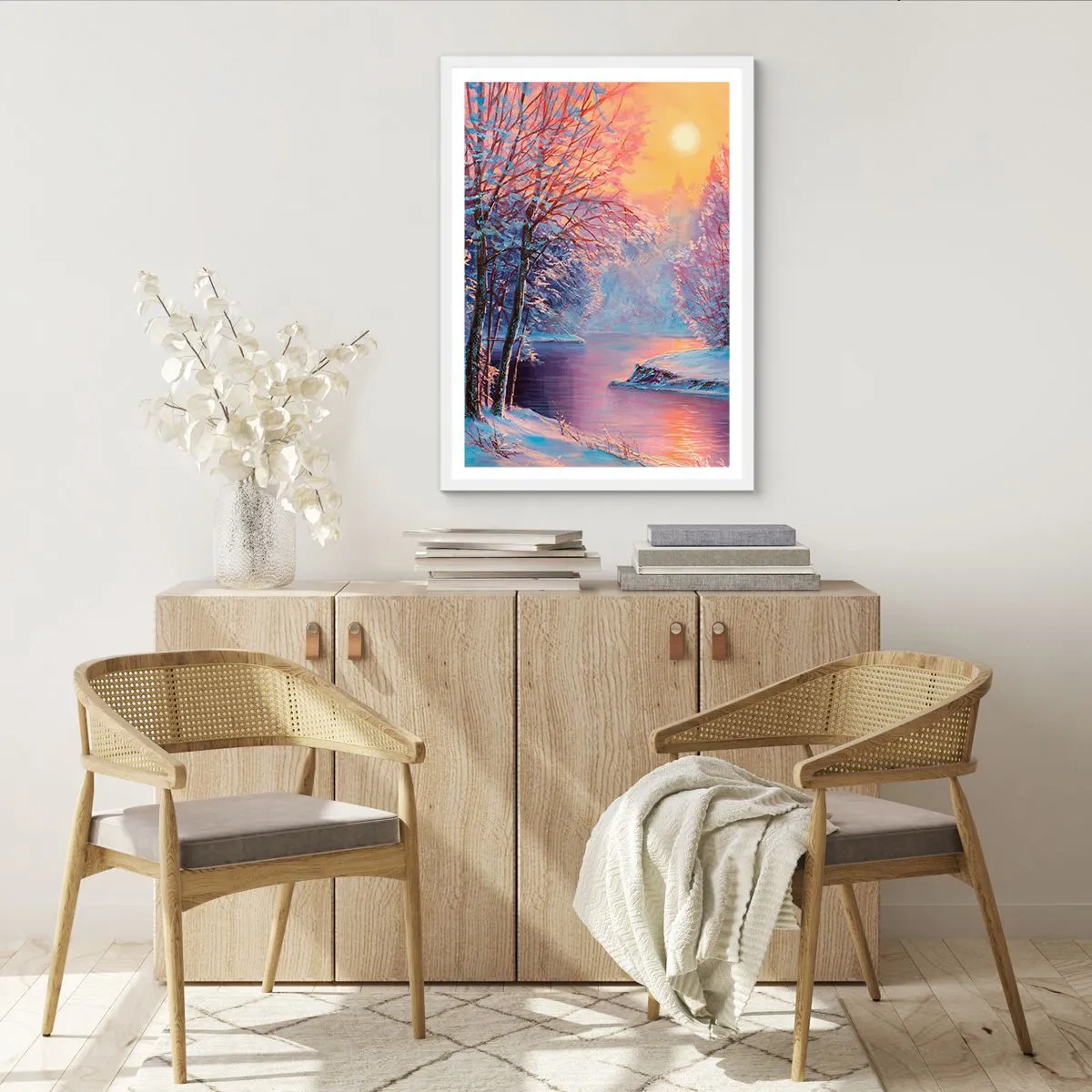 Affiche dans un cadre blanc - Poster - Couleurs d'hiver - 30x40 cm