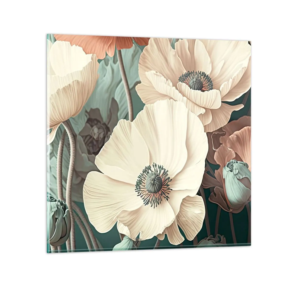 Impression sur verre - Image sur verre - Le murmure des coquelicots - 50x50 cm