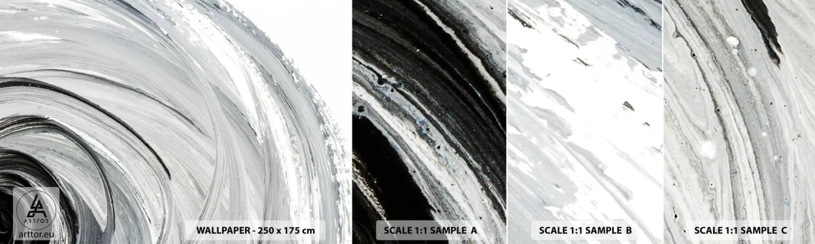 Échantillon De Papier Peint Standard Eco - Composition orbitale - Minimaliste, Morceau, Peinture - 100x30 cm