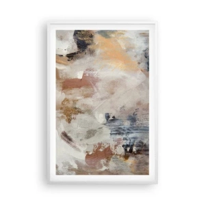 Affiche dans un cadre blanc - Poster - Abstraction brumeuse - 61x91 cm