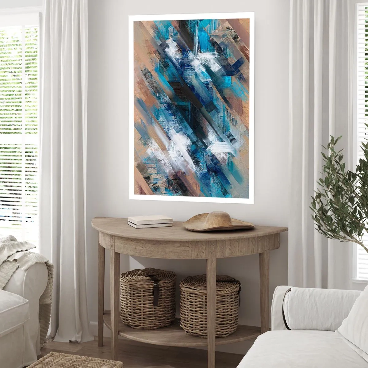 Affiche - Poster - Diagonale de bleus - 30x40 cm