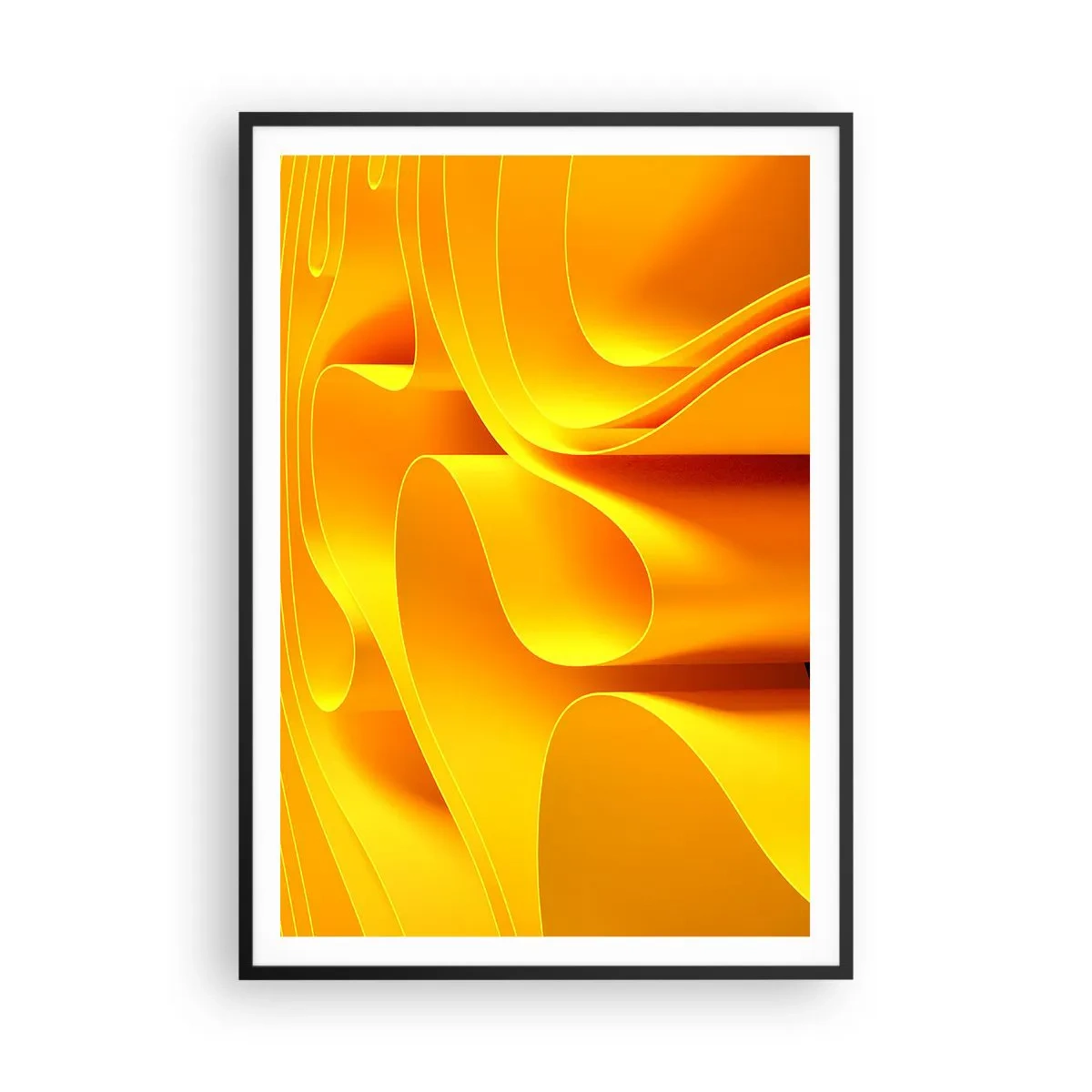 Affiche dans un cadre noir - Poster - Comme les vagues du soleil - 70x100 cm