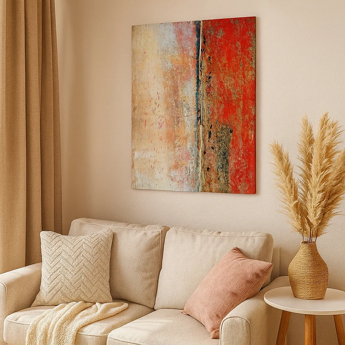 Impression sur toile - Image sur toile - Une composition abstraite inspirée de la mer et de la nature. - 50x70cm - C'est peut-être la mer - Décoration murale moderne pour le salon et la chambre ARTTOR