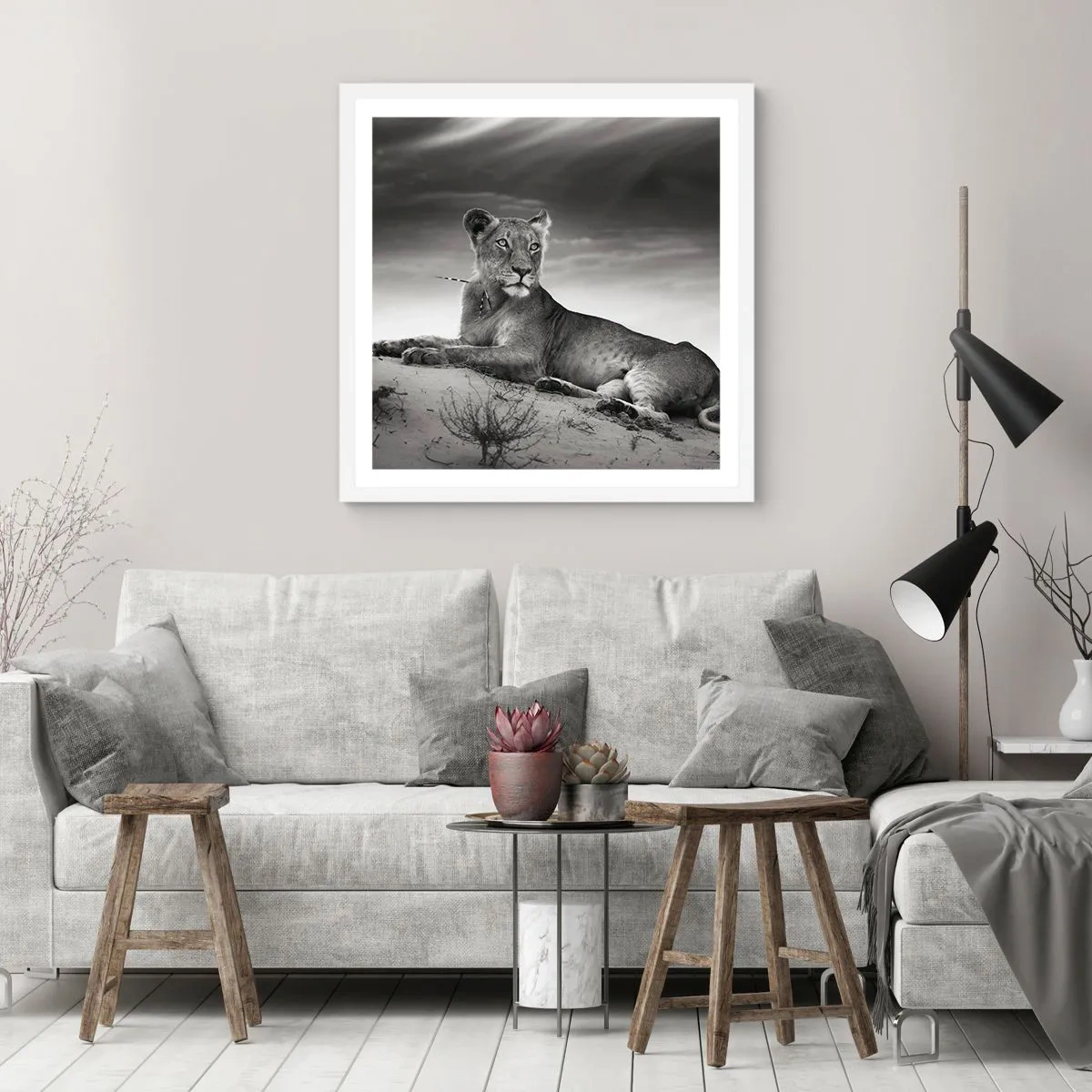Affiche dans un cadre blanc - Poster - La reine du désert reste - 60x60 cm
