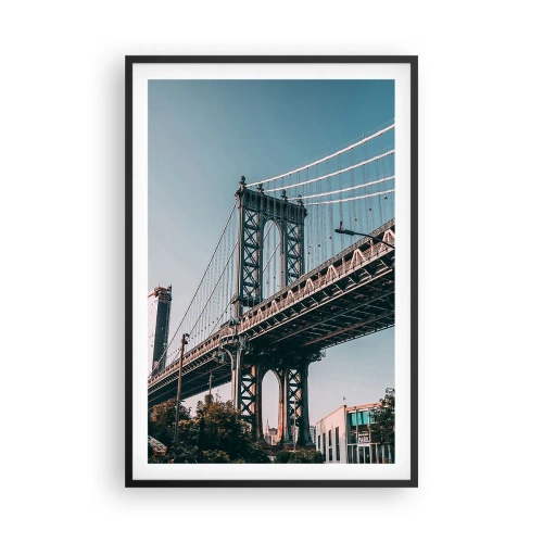 Affiche dans un cadre noir - Poster - Sur les vagues de la ville - 61x91 cm