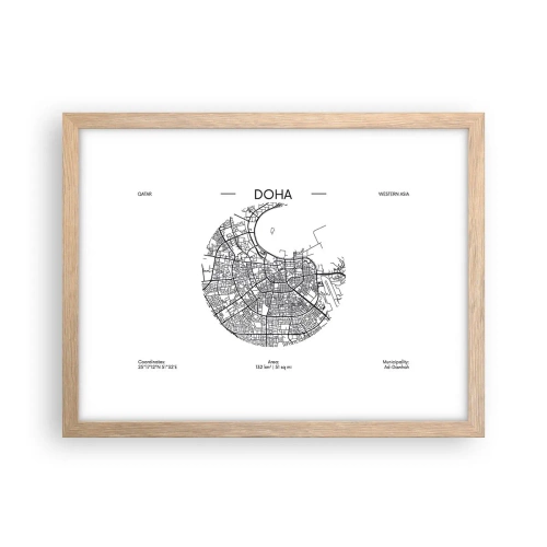 Affiche dans un chêne clair - Poster - Anatomie de Doha - 40x30 cm