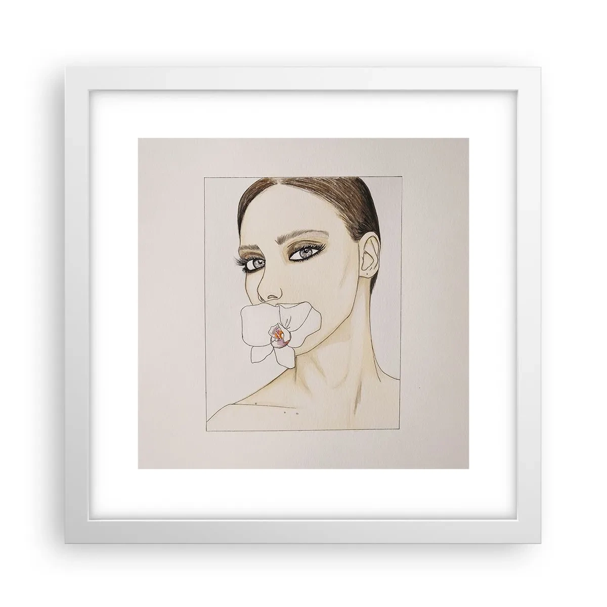 Affiche dans un cadre blanc - Poster - Symbole de l'élégance et de la beauté - 30x30 cm