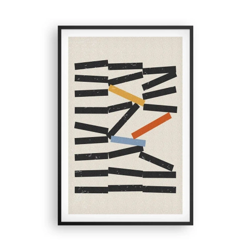 Affiche dans un cadre noir - Poster - Dominos – composition - 61x91 cm