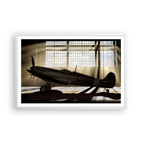 Affiche dans un cadre blanc - Poster - Le repos du guerrier - 91x61 cm