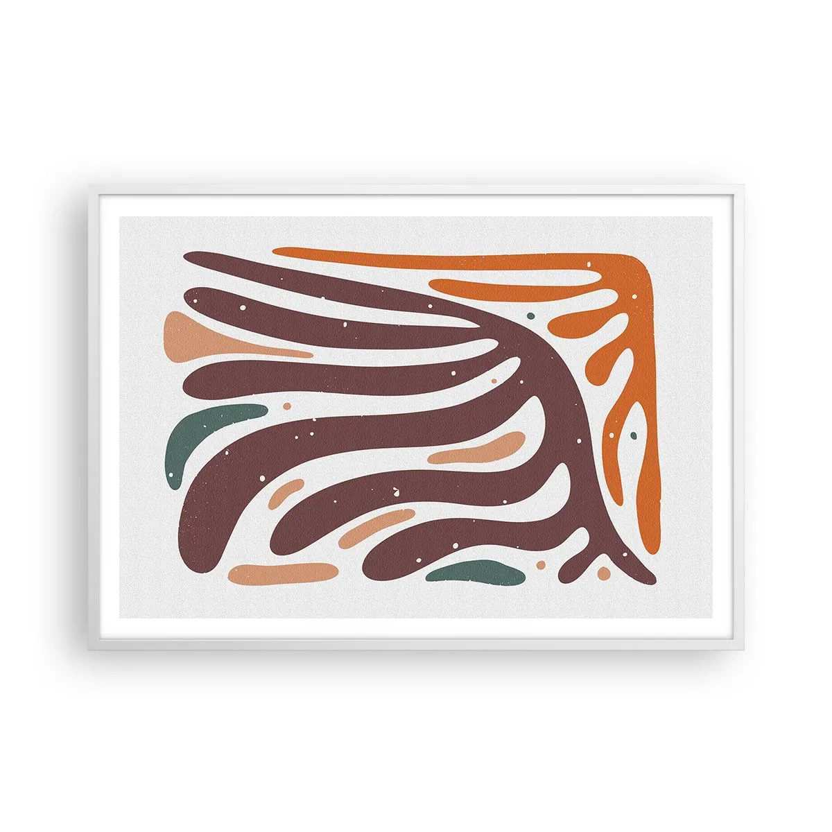 Affiche dans un cadre blanc - Poster - Composition organique rayonnante - 100x70 cm