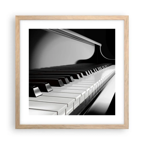 Affiche dans un chêne clair - Poster - Harmonie des formes et des couleurs - 40x40 cm