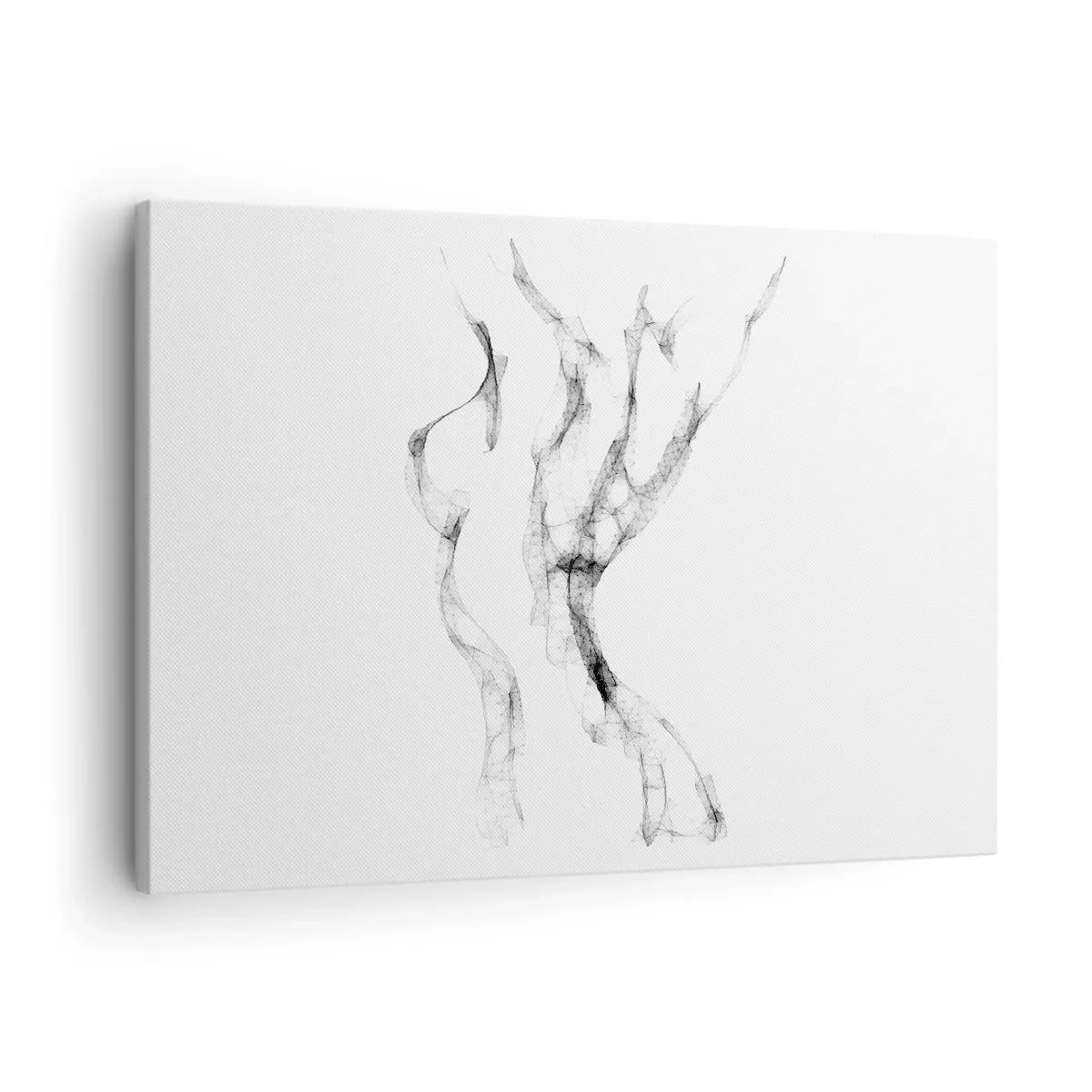 Impression sur toile - Image sur toile - Des lignes délicates et abstraites ressemblant à des traînées de fumée sur un fond clair - 70x50cm - Belle et forte - Décoration murale moderne pour le salon et la chambre ARTTOR