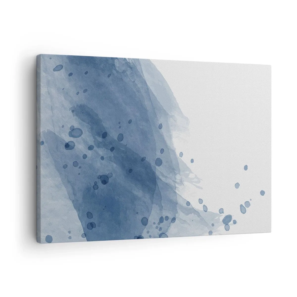 Impression sur toile - Image sur toile - Taches et stries abstraites dans des tons de bleu - 70x50cm - Tulle bleu - Décoration murale moderne pour le salon et la chambre ARTTOR