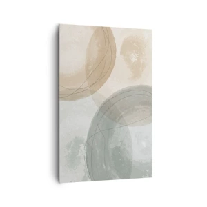 Impression sur toile - Image sur toile - Composition abstraite aux couleurs pastel avec des lignes - 80x120cm - Mondes pénétrants - Décoration murale moderne pour le salon et la chambre ARTTOR