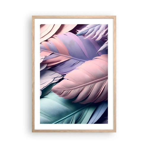 Affiche dans un chêne clair - Poster - Oiseau chic - 50x70 cm