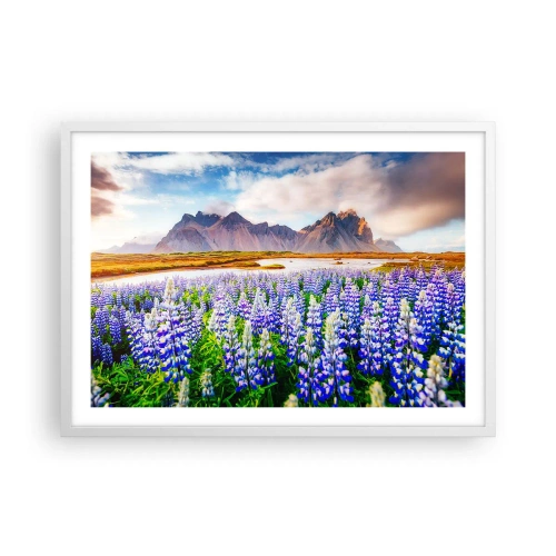 Affiche dans un cadre blanc - Poster - La force et l'austérité côtoient la douceur - 70x50 cm