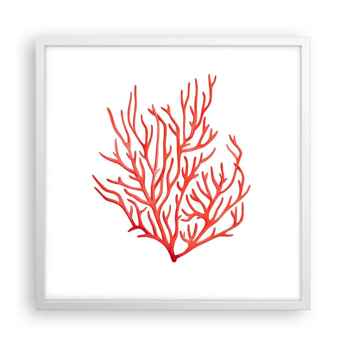 Affiche dans un cadre blanc - Poster - Filigrane de corail - 50x50 cm