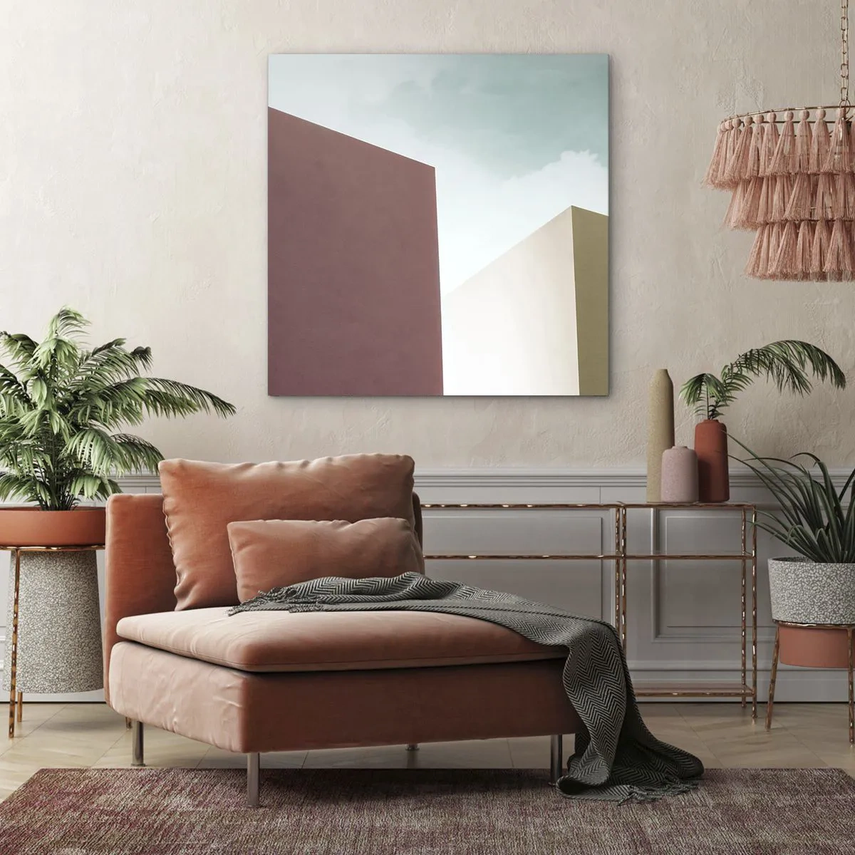 Impression sur toile - Image sur toile - La géométrie d'un été ensoleillé - 60x60 cm