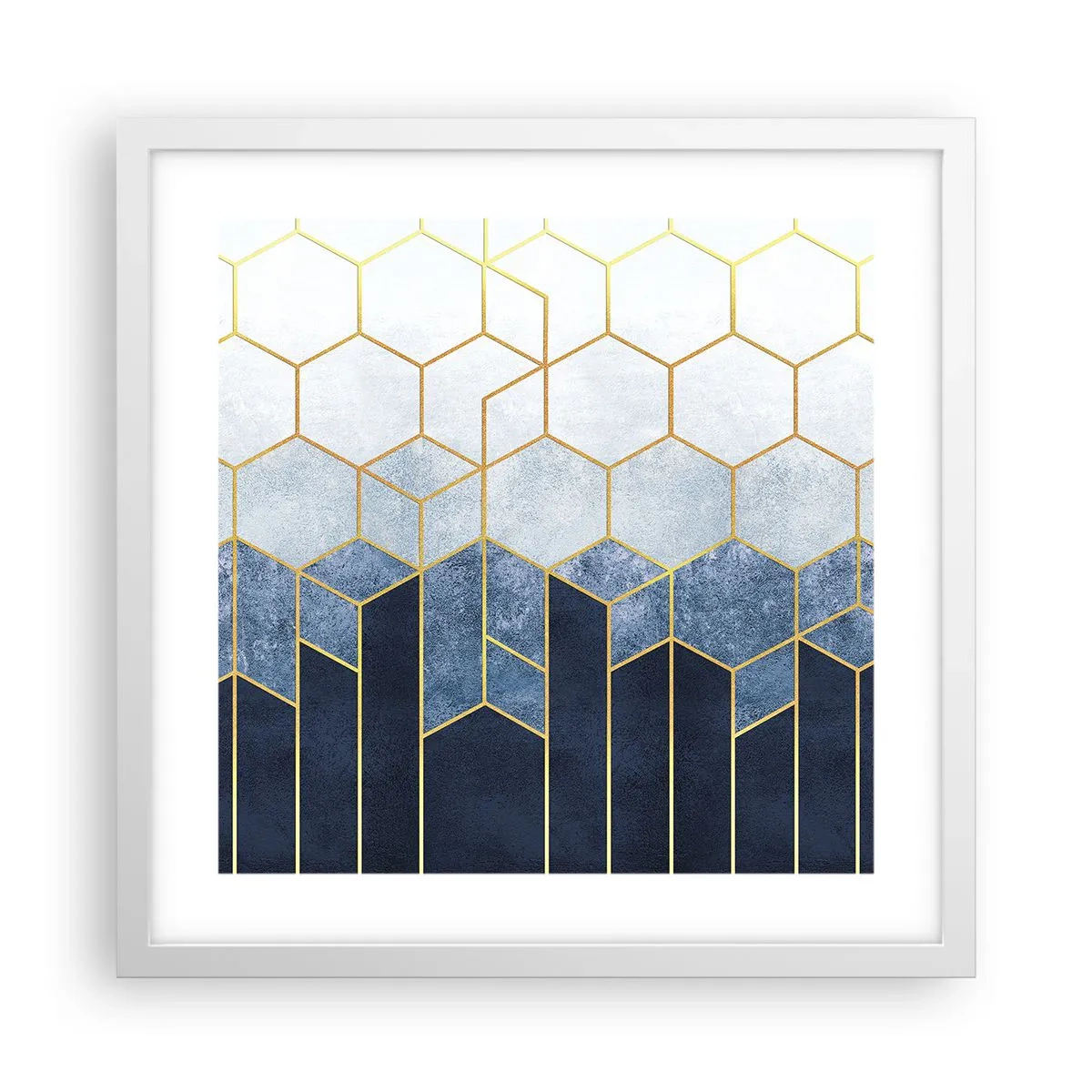 Affiche dans un cadre blanc - Poster - Composition en rythme syncopé - 40x40 cm