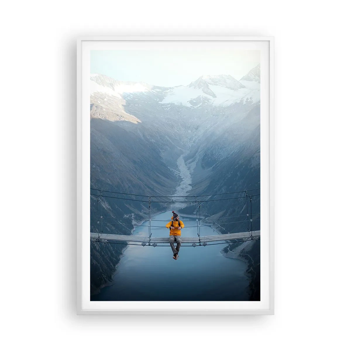 Affiche dans un cadre blanc - Poster - Ravi de la suspension - 70x100 cm