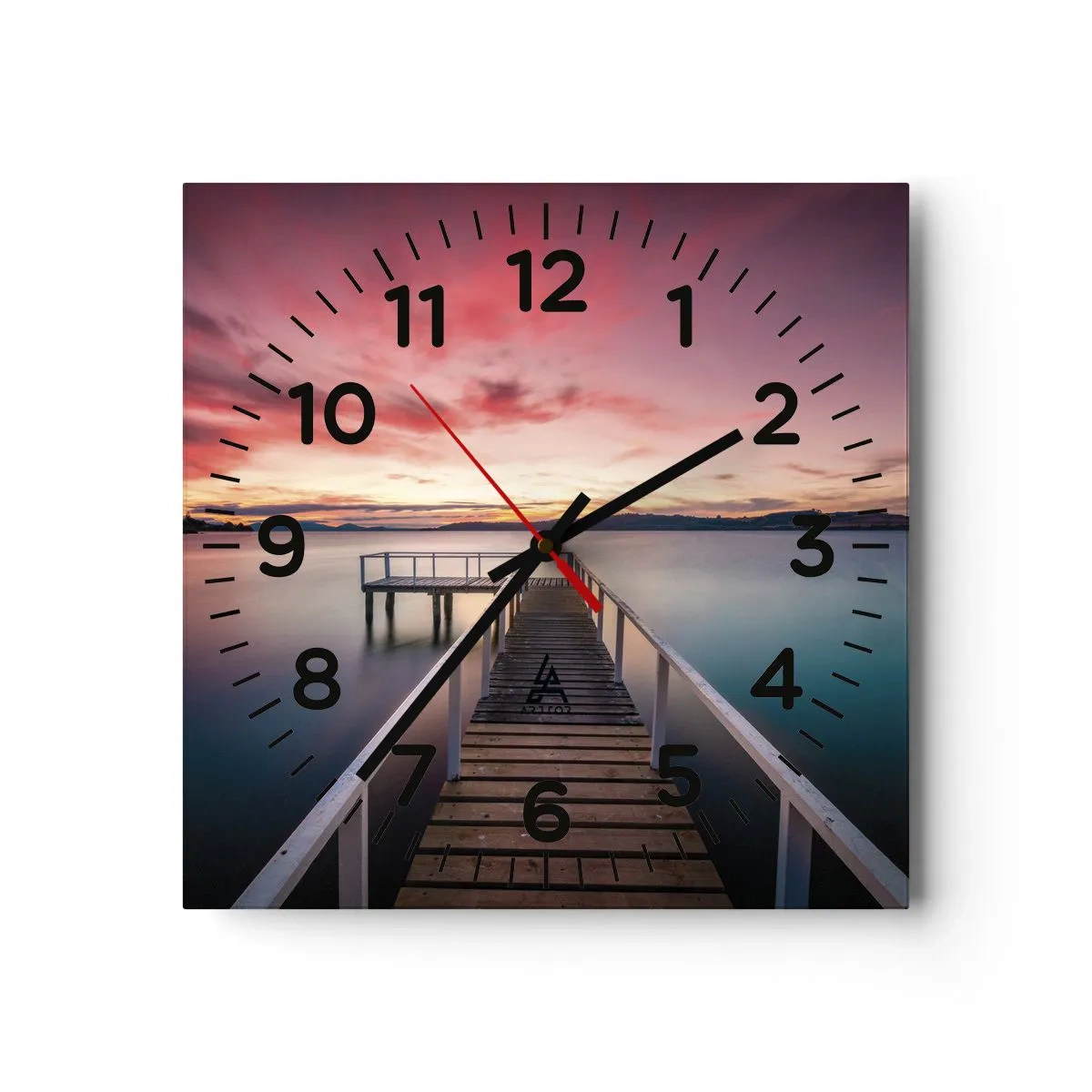 Horloge murale - Pendule murale - La douce flamme du soir - 30x30 cm