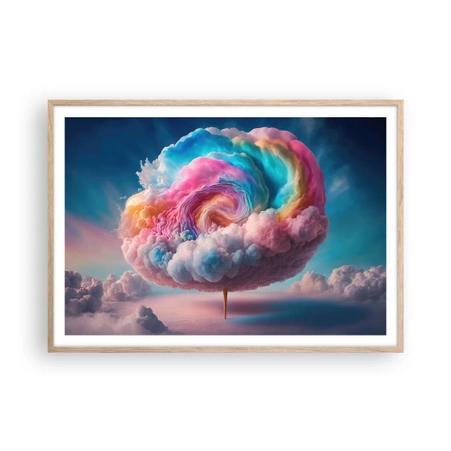 Affiche dans un chêne clair - Poster - Le rêve d'un parc d'attractions - 100x70 cm