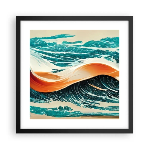 Affiche dans un cadre noir - Poster - Le rêve d'un surfeur - 40x40 cm