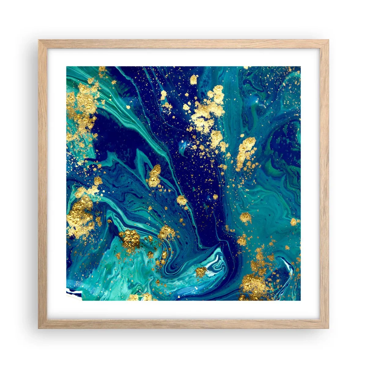 Affiche dans un chêne clair - Poster - Les pétales du soleil - 50x50 cm