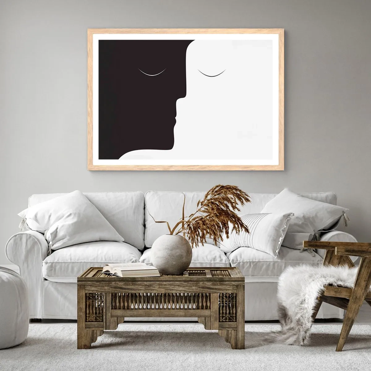 Affiche dans un chêne clair - Poster - Unité des contraires - 50x40 cm