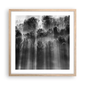 Affiche dans un chêne clair - Poster - Dans les flots de lumière - 50x50 cm