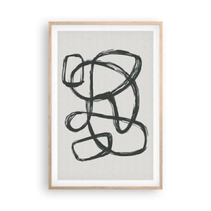 Affiche dans un chêne clair - Poster - Abstraction en boucle - 61x91 cm