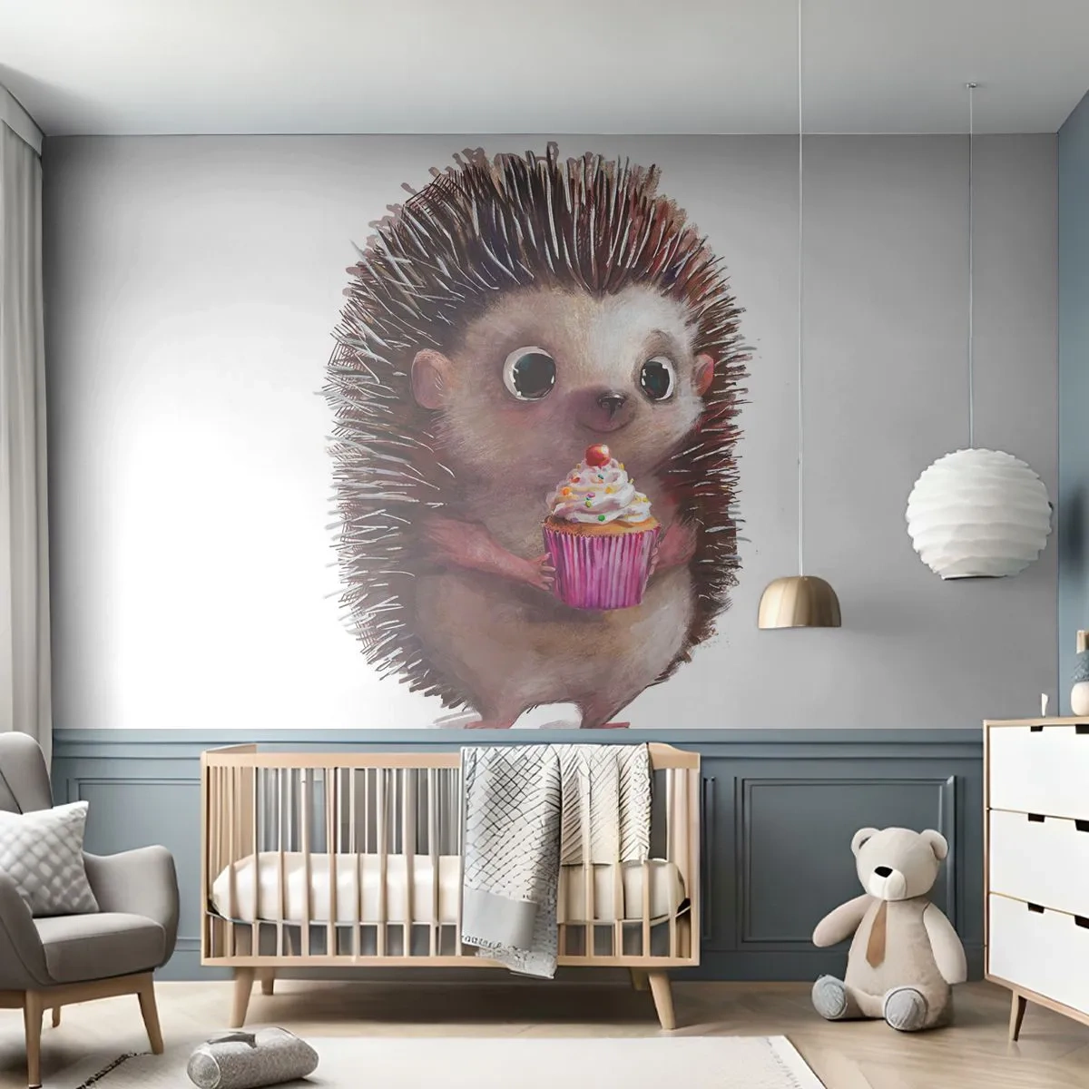 Papier Peint Photo Premium Sand - La fête c'est tous les jours - Pour les enfants, Hérisson, Conte de fées - 300x210 cm