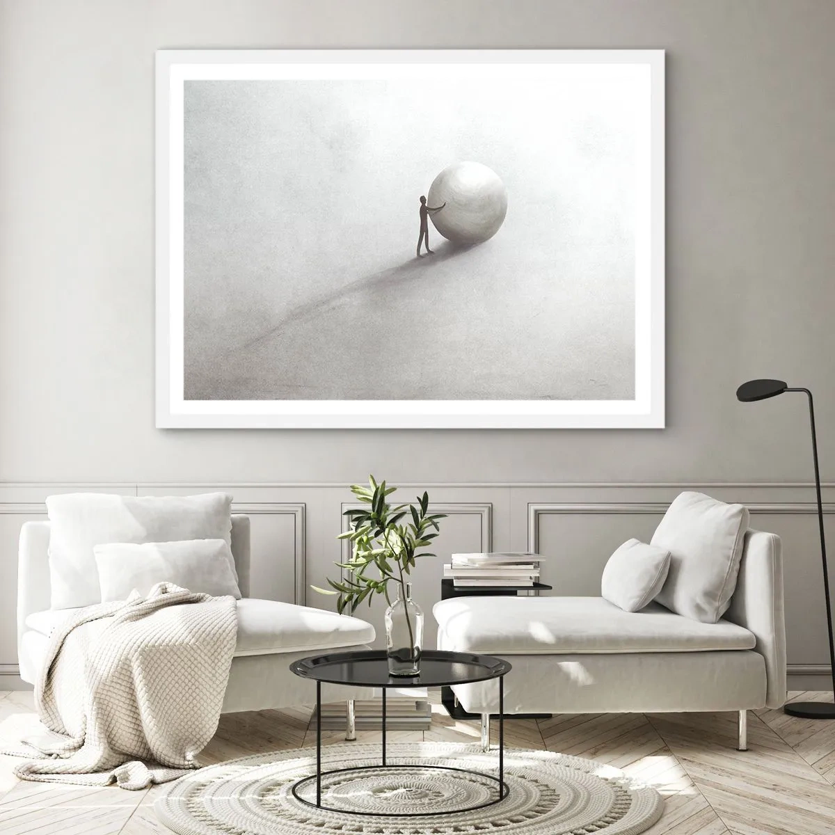 Affiche dans un cadre blanc - Poster - Jeu de la vie - 100x70 cm