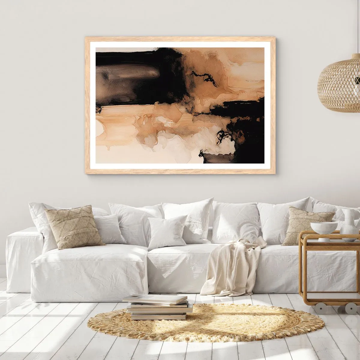 Affiche dans un chêne clair - Poster - Une abstraction intrigante - 40x30 cm
