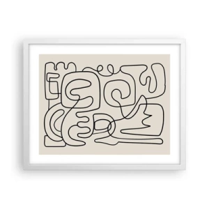 Affiche dans un cadre blanc - Poster - Suivez les indices - 50x40 cm